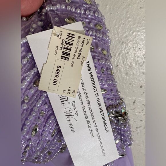 Blush Lavender Sweetheart Neckline Embellished Gown - Picture 6 of 16